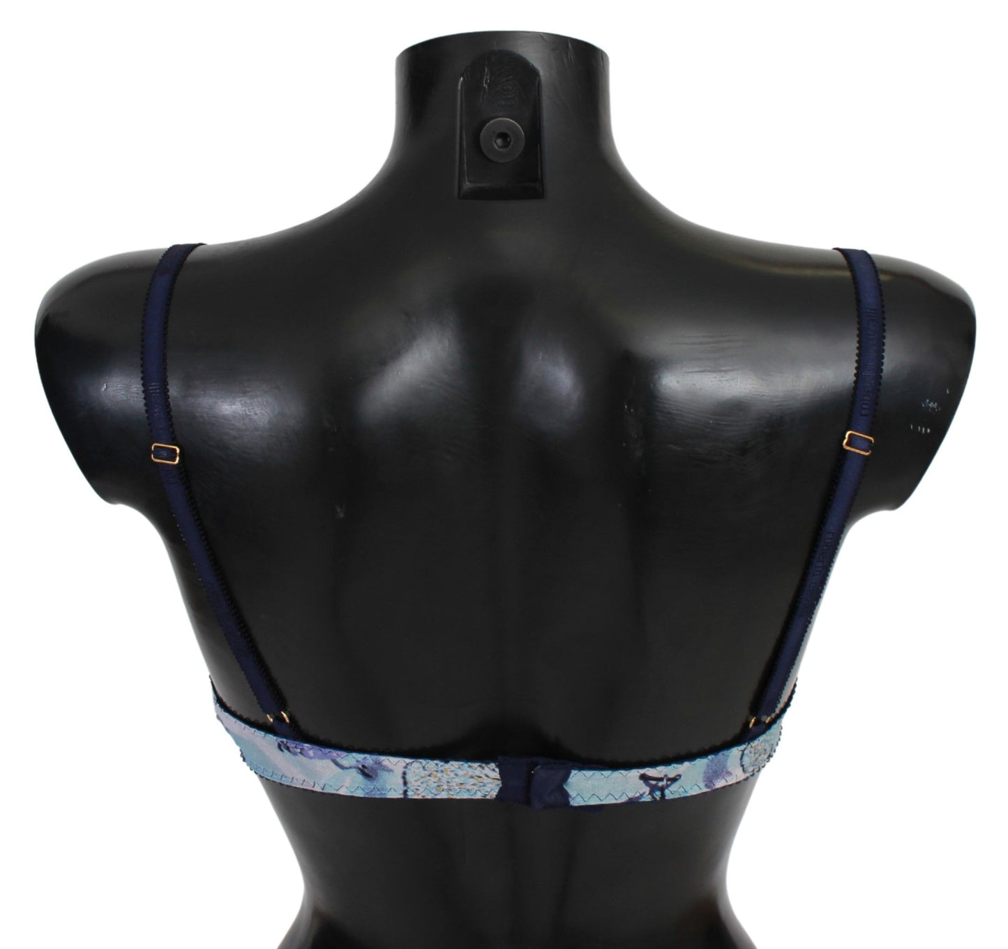 Roberto Cavalli Blue Printed Nylon Reggiseno Bra Underwear