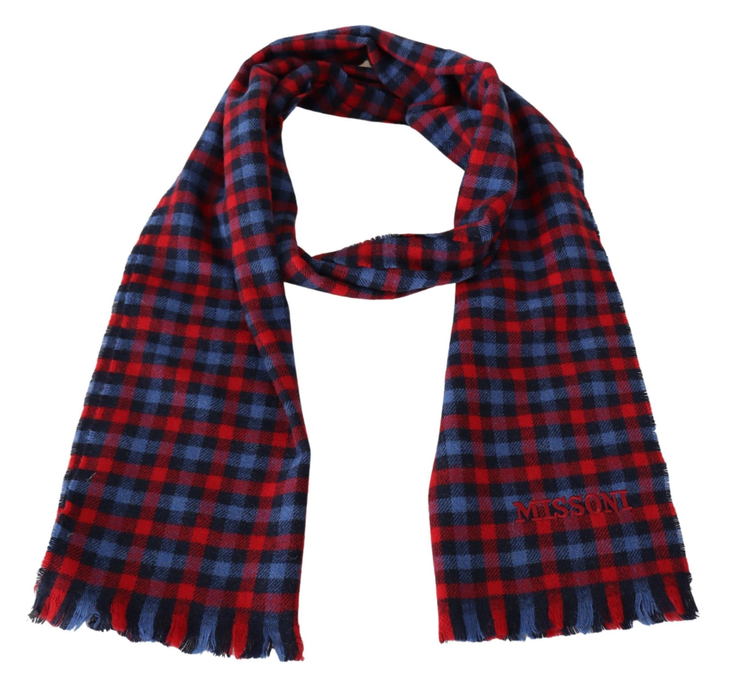 Missoni Multicolor Check Wool Unisex Neck Wrap Shawl