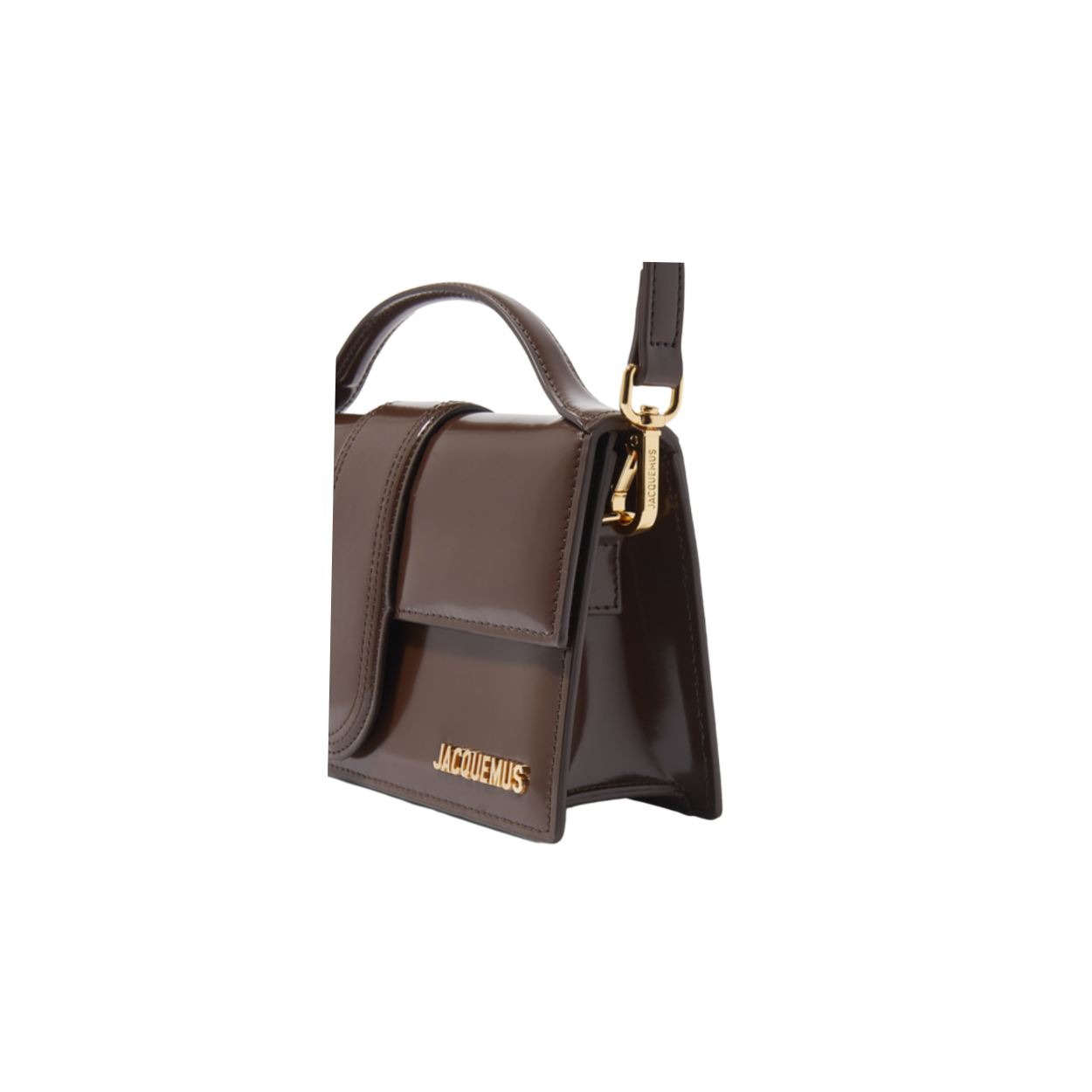 Jacquemus Shiny Brown Leather Handbag