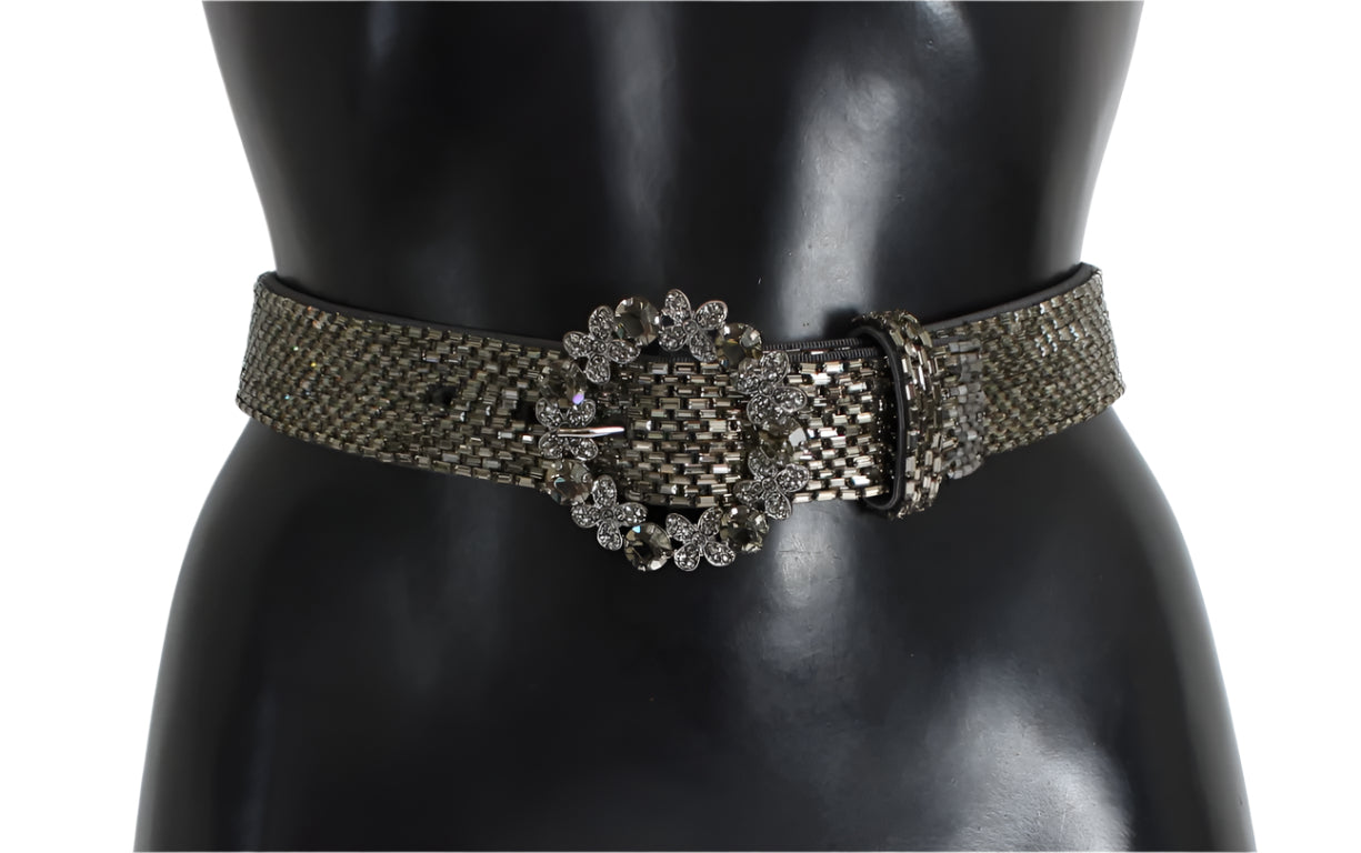 Dolce & Gabbana Crystal Buckle Sequined Waist Belt