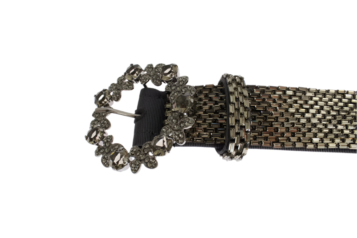 Dolce & Gabbana Crystal Buckle Sequined Waist Belt