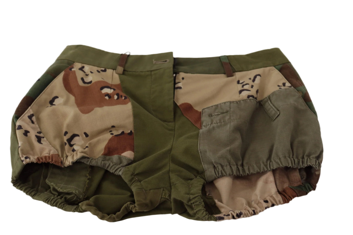 Dolce & Gabbana Green High Waist Hot Pants Cotton Army Shorts