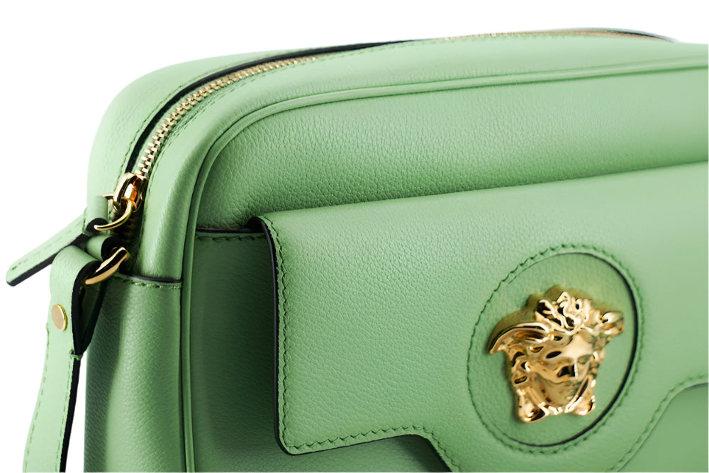 Versace Elegant Mint Green Leather Camera Case Bag