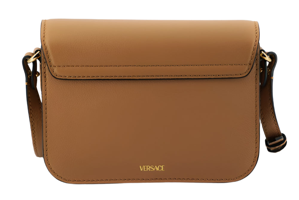 Versace Elegant Calf Leather Shoulder Bag in Brown
