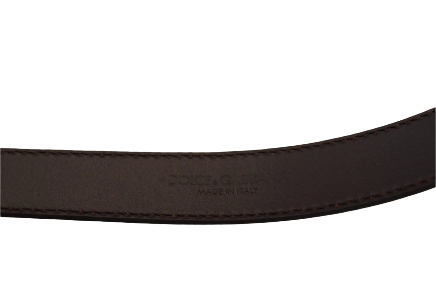 Dolce & Gabbana Gold Leather Silver Square Metal Buckle Belt