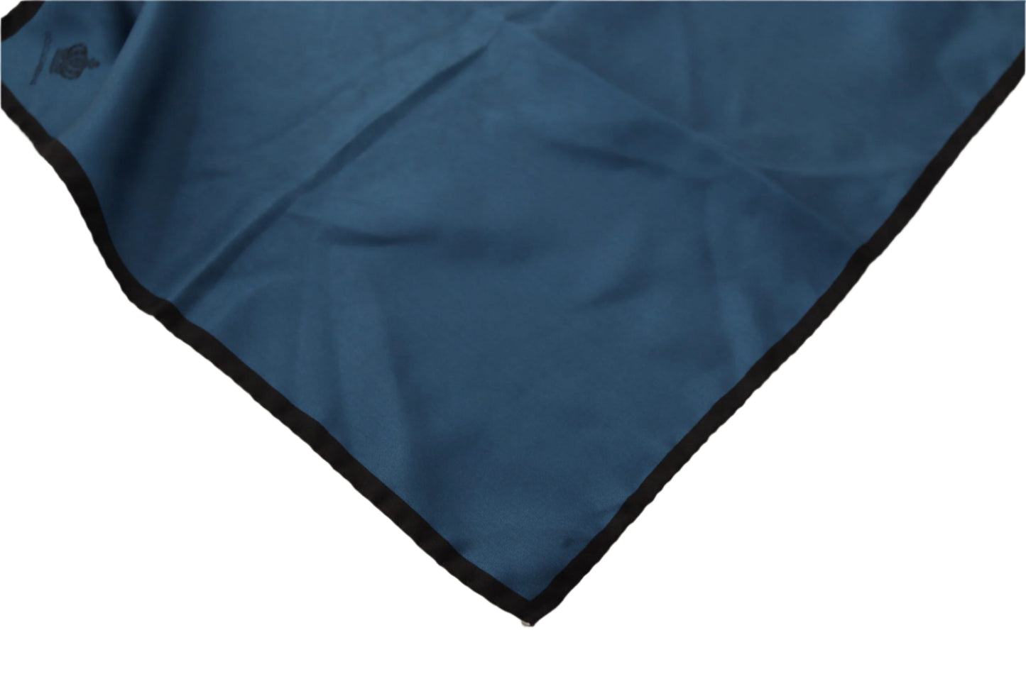 Dolce & Gabbana Black Blue DG Crown Printed Square Handkerchief Scarf