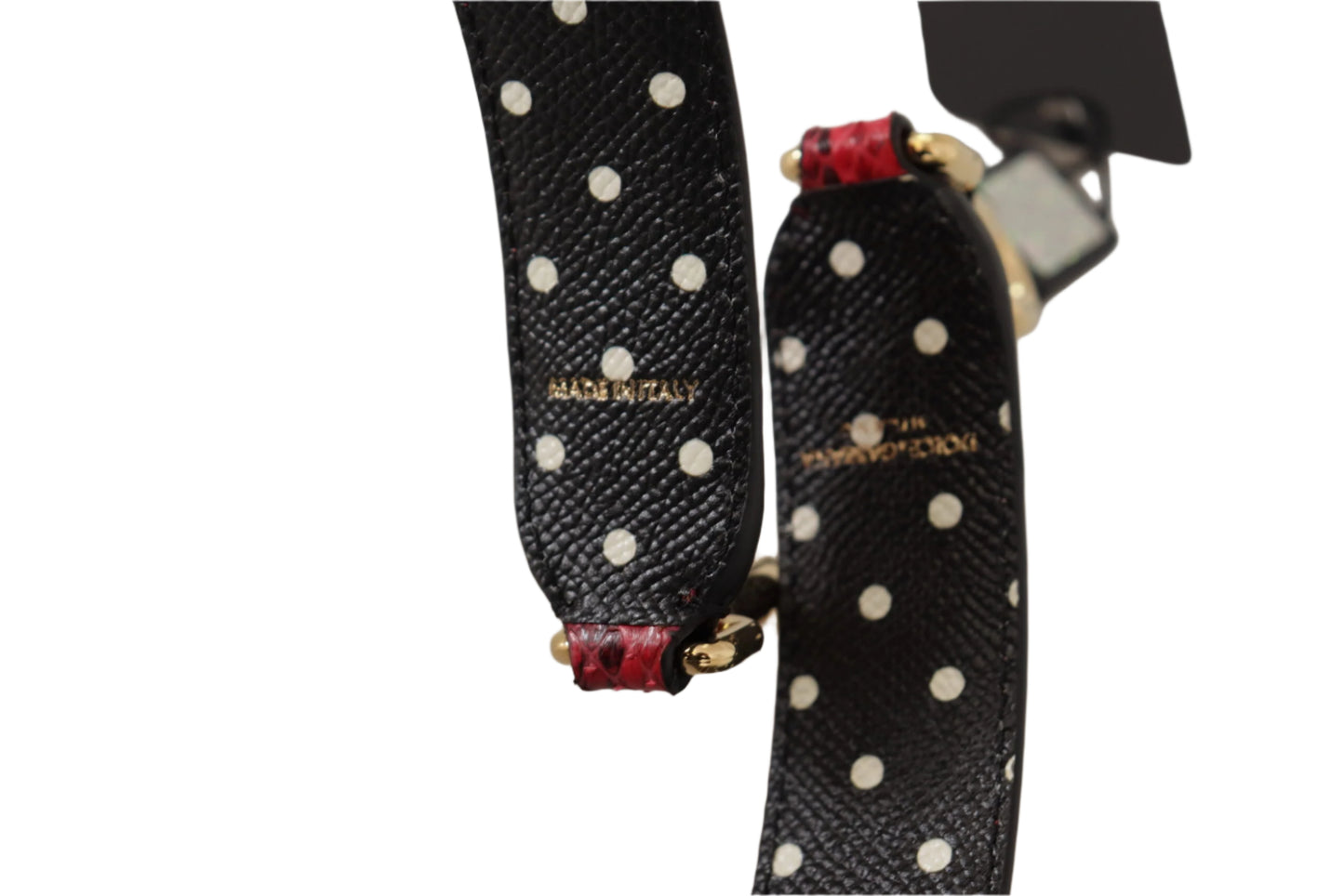 Dolce & Gabbana Red Python Leather Crystals Reversible Shoulder Strap