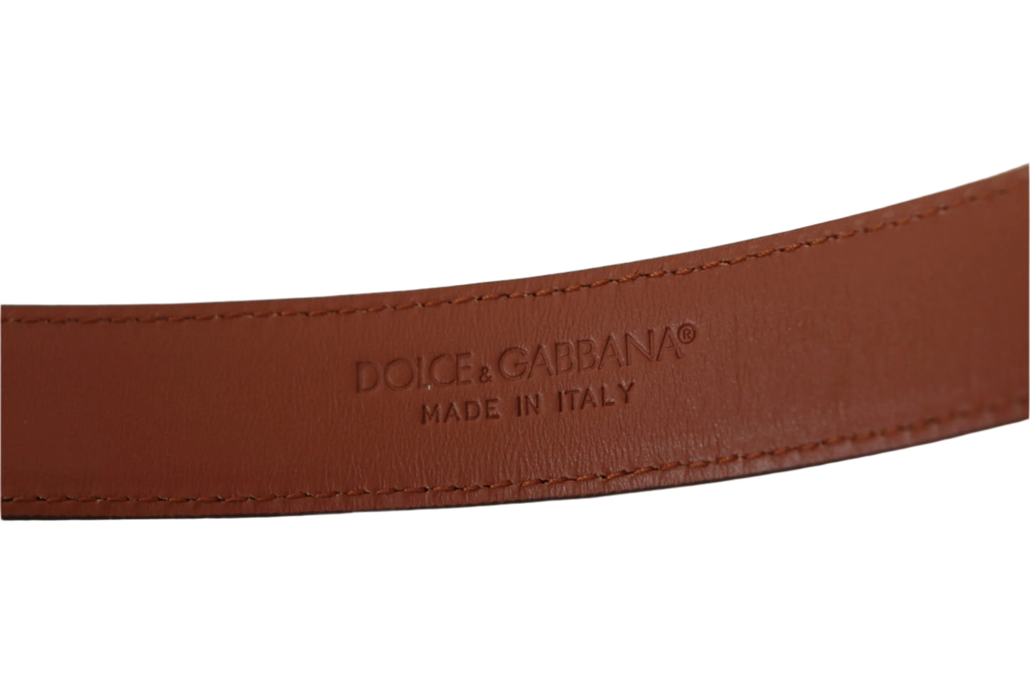 Dolce & Gabbana Brown Leopard Embossed Leather Buckle Belt