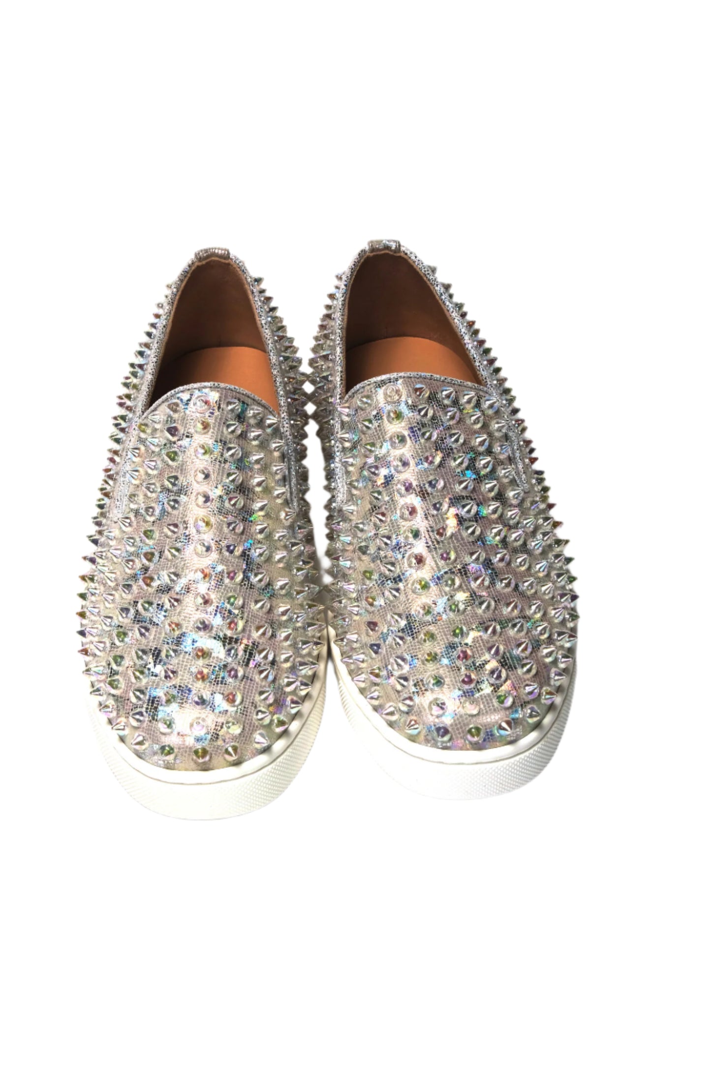 Christian Louboutin White Ab/Clear Ab Roller Boat Woman Flat Sneaker