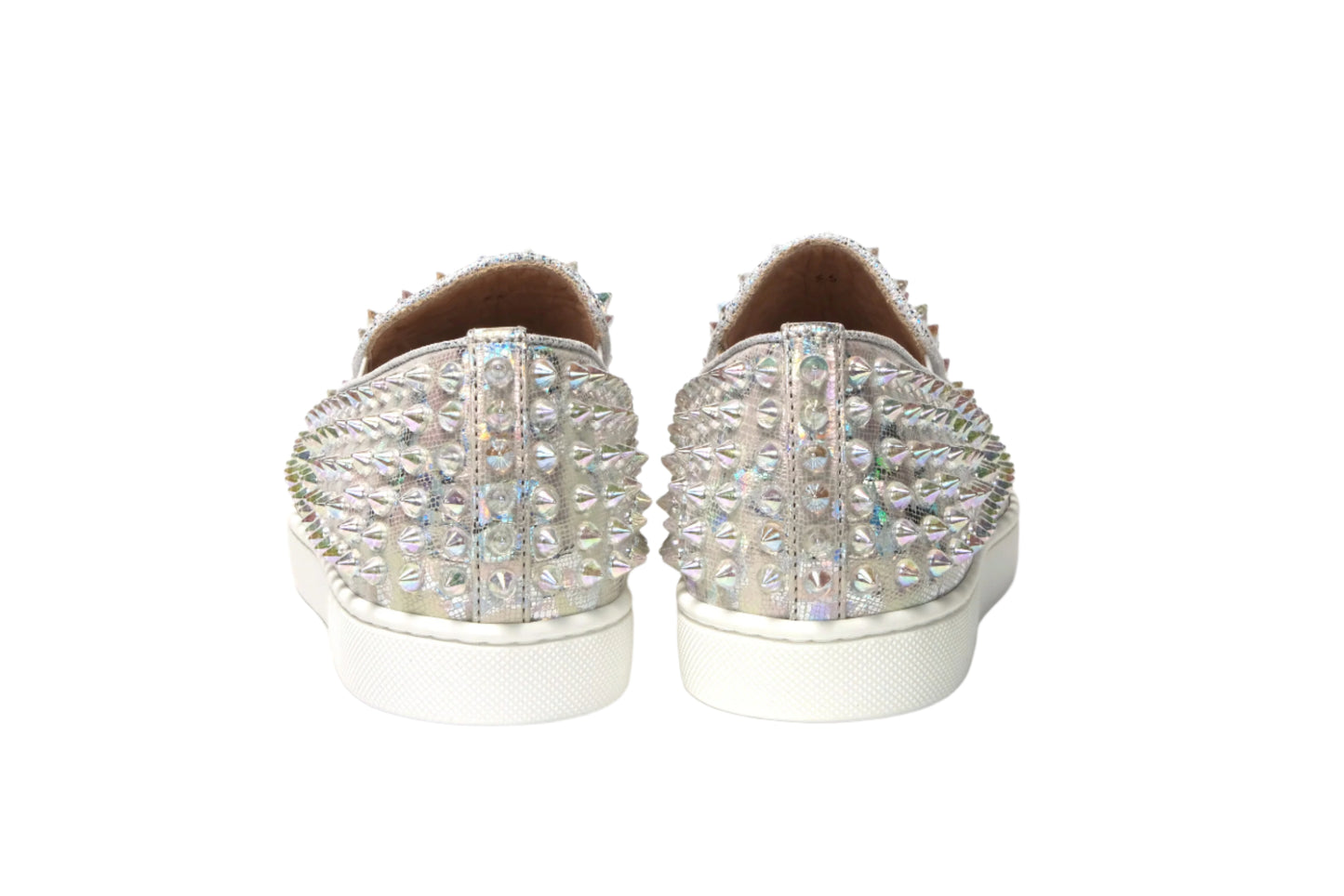 Christian Louboutin White Ab/Clear Ab Roller Boat Woman Flat Sneaker