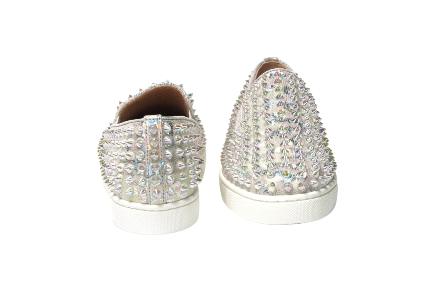 Christian Louboutin White Ab/Clear Ab Roller Boat Woman Flat Sneaker