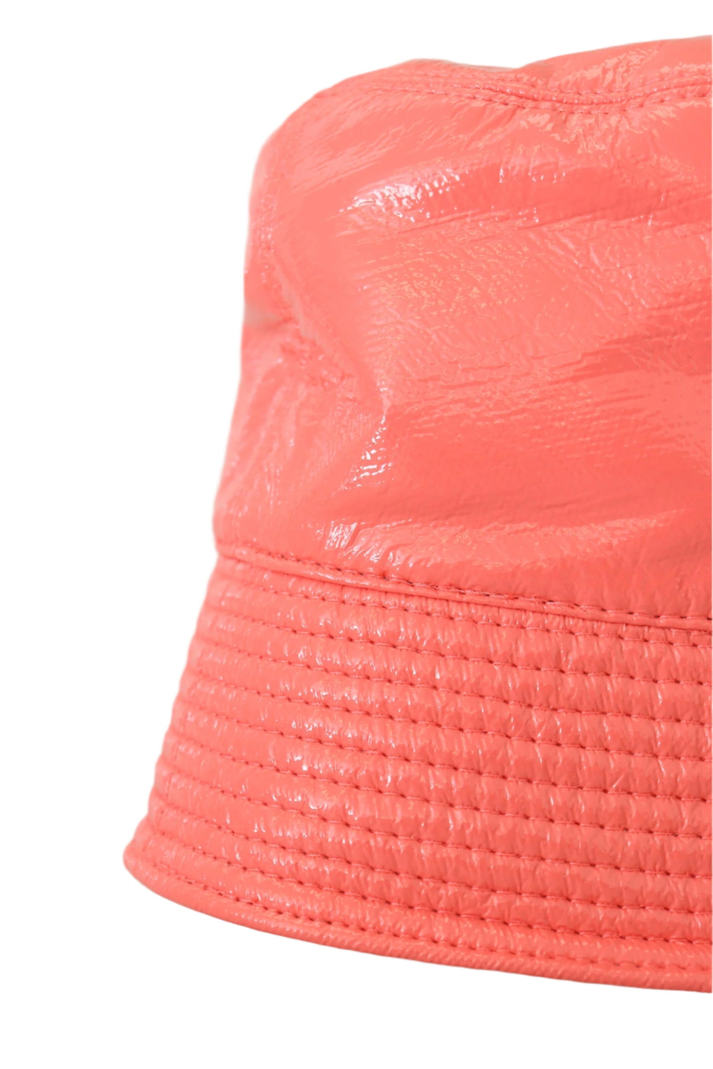Dolce & Gabbana Peach Quilted Faux Leather Women Bucket Cap Hat