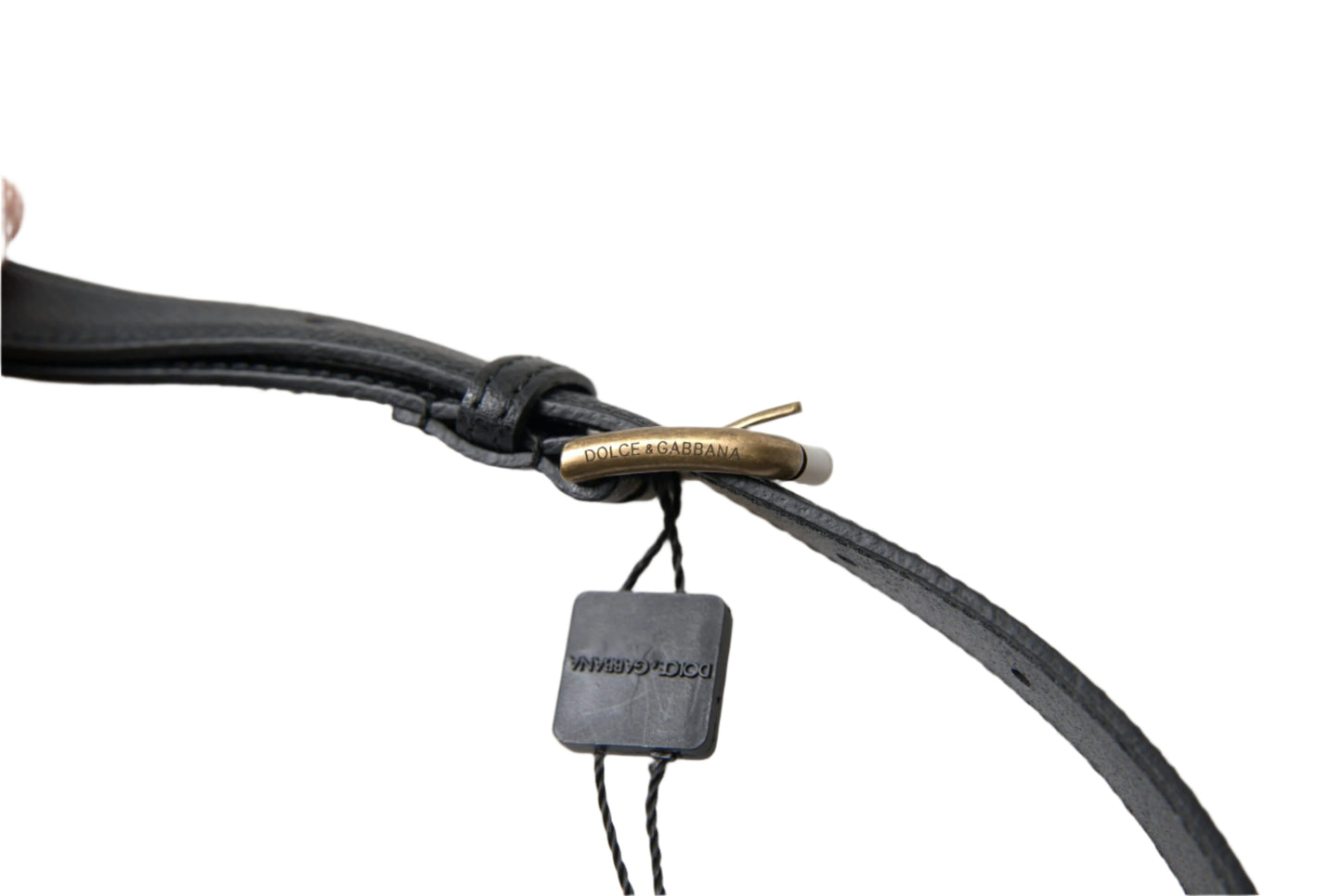 Dolce & Gabbana Black Leather Gold Metal Buckle Men Belt