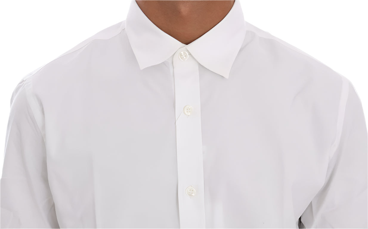 Moschino White Cotton Stretch Slim Fit Dress Shirt