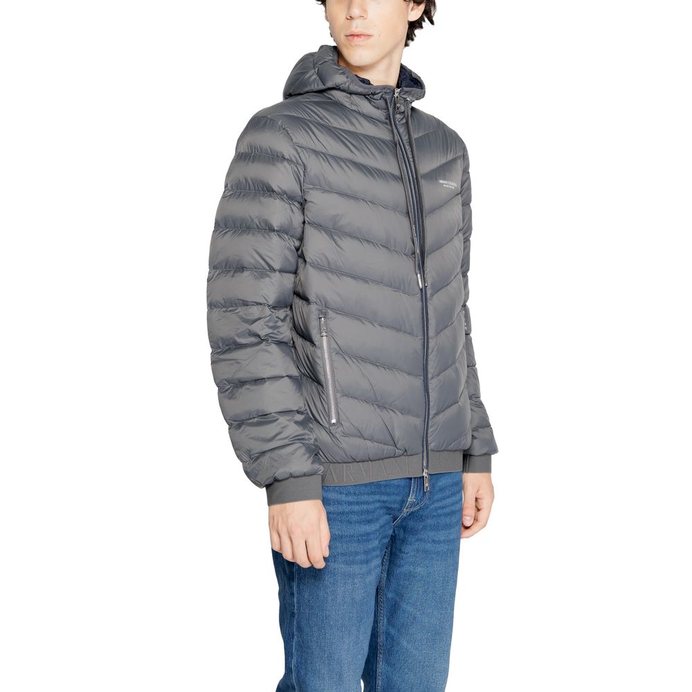 Armani Exchange Gray Polyester Jackets & Coat