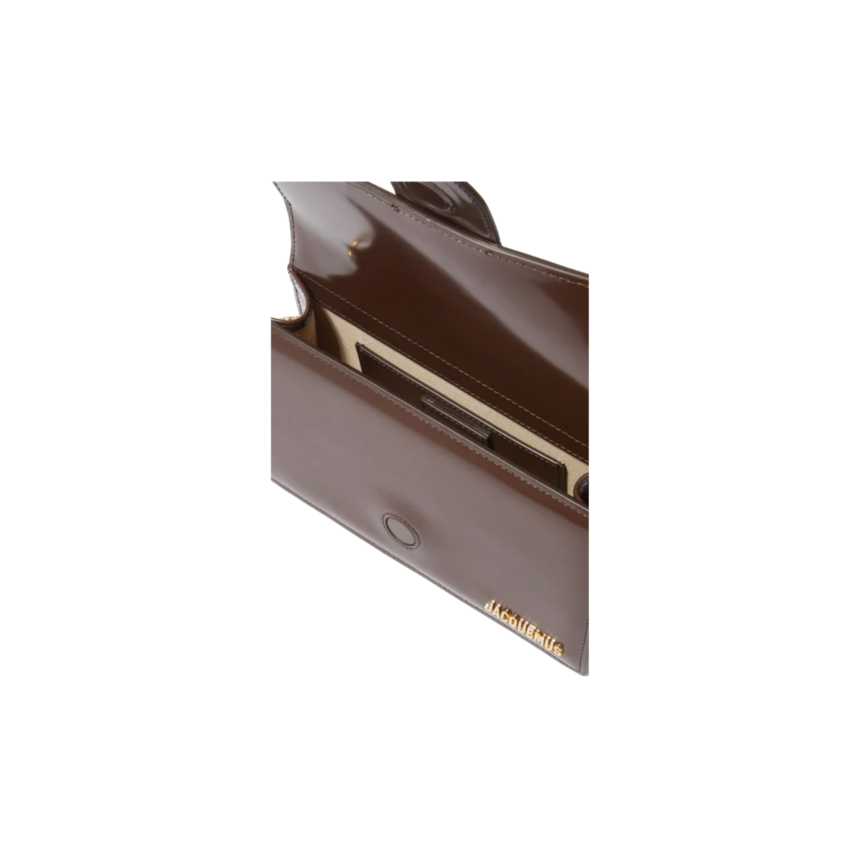Jacquemus Shiny Brown Leather Handbag