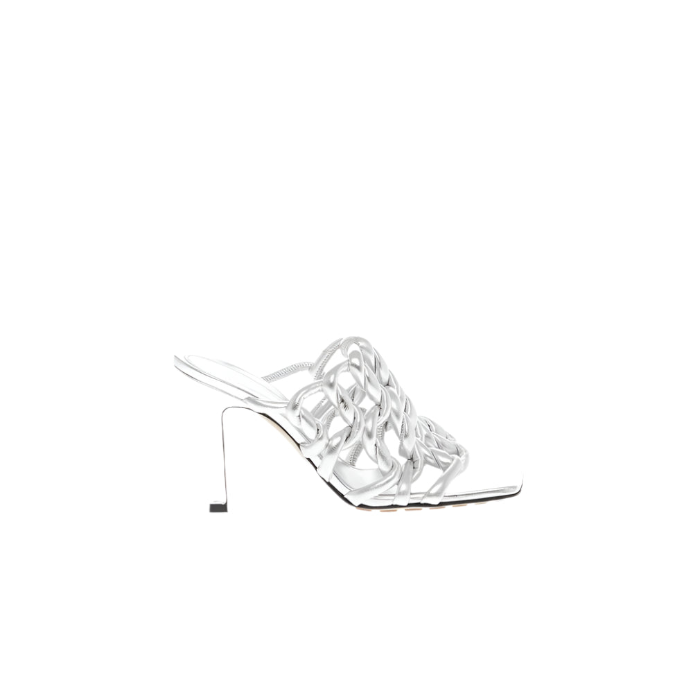 Bottega Veneta Silver Leather Women Sandal