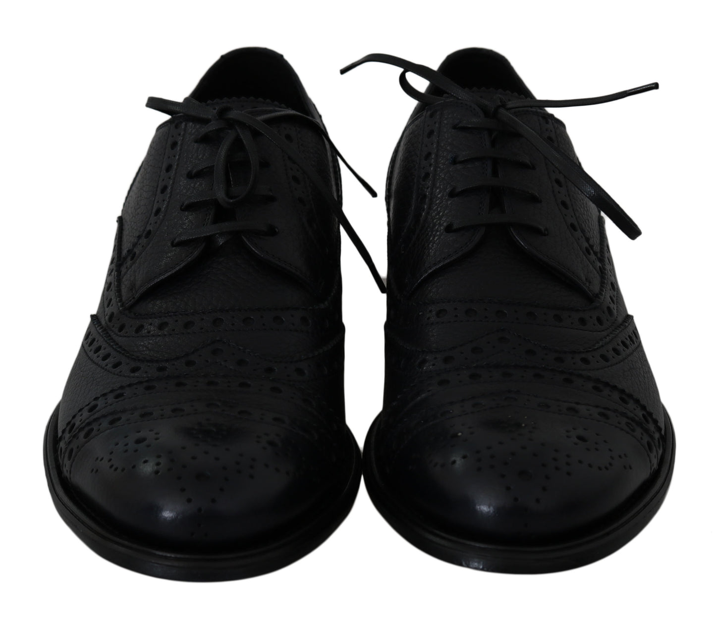 Dolce & Gabbana Blue Leather Wingtip Oxford Dress Shoes
