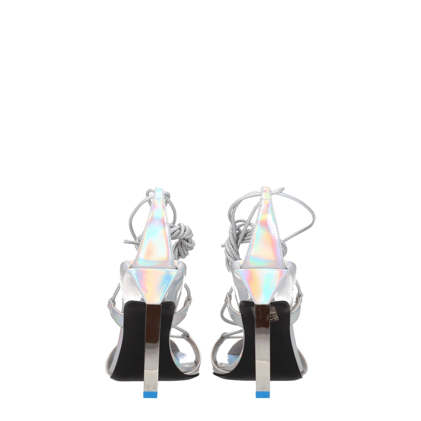 The Attico Gray Leather Stiletto Heels Sandals