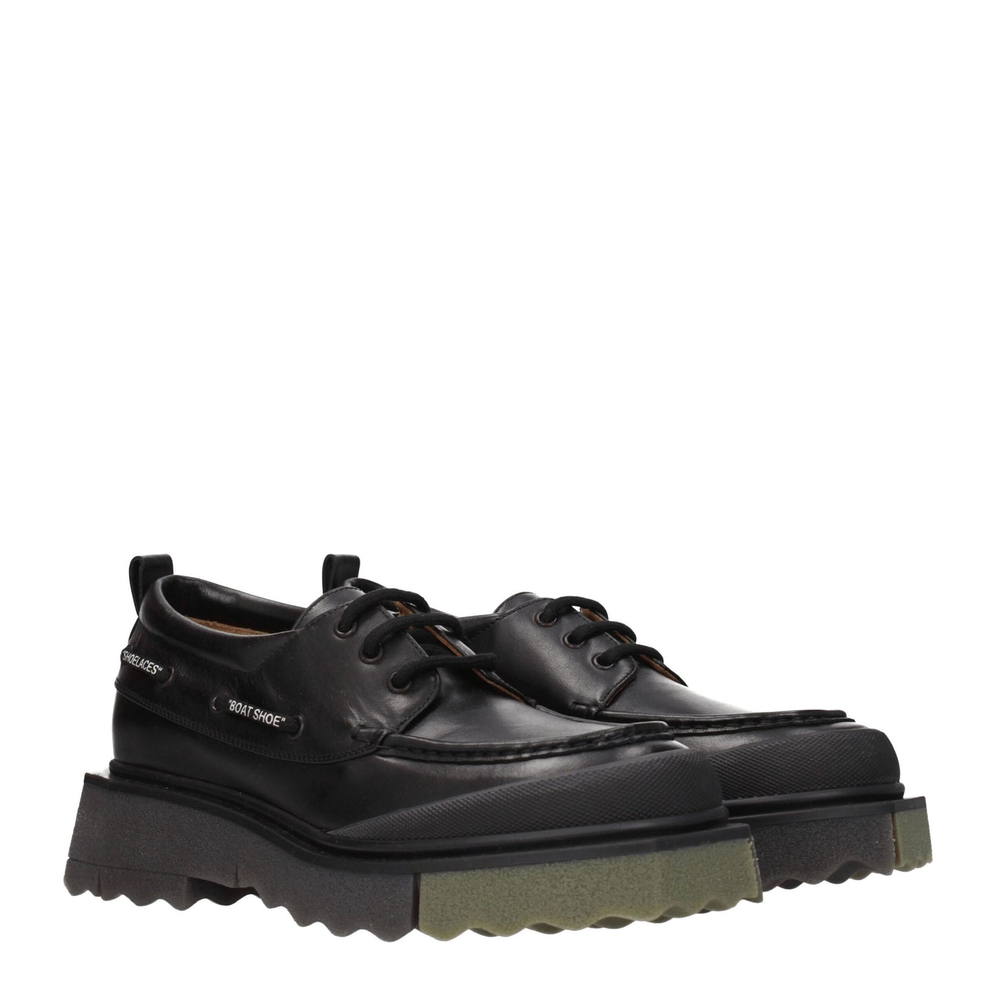 Off-White Black Leather Slip-On Loafers