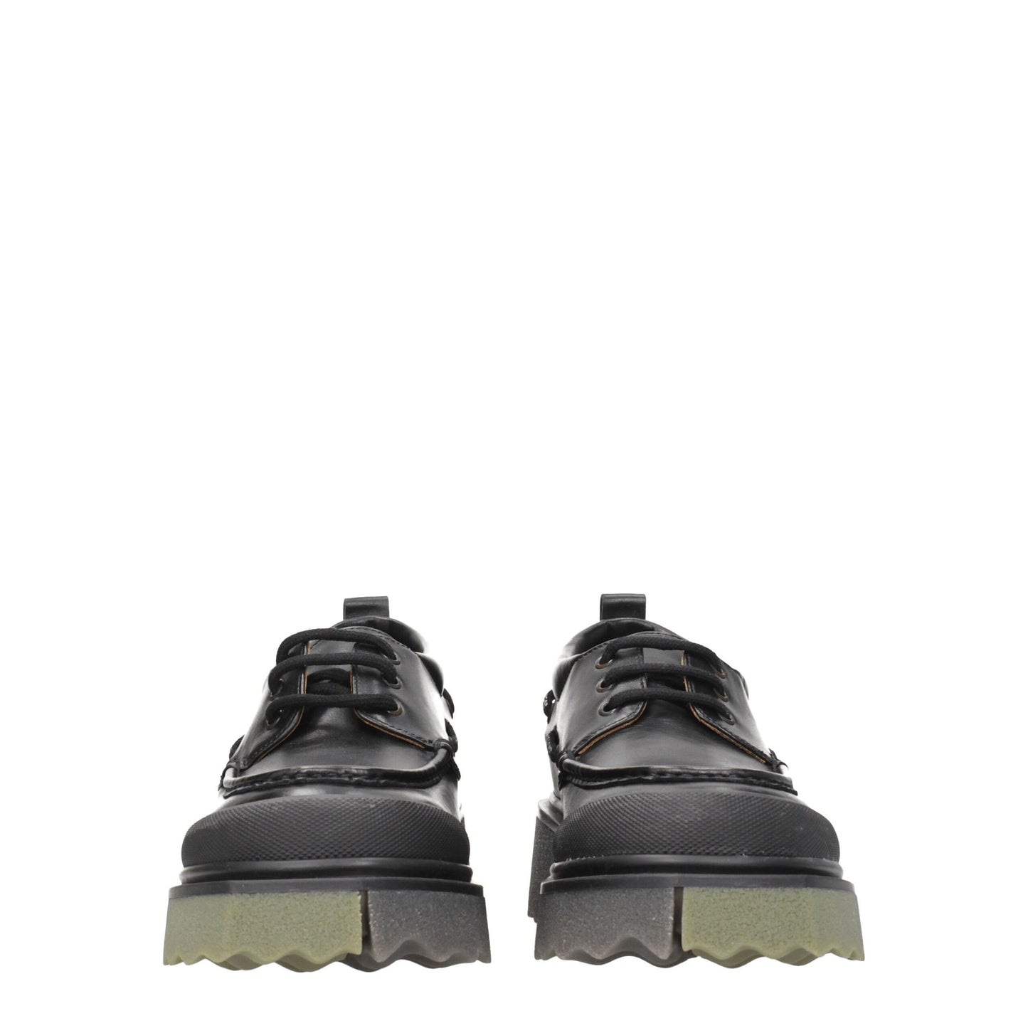Off-White Black Leather Slip-On Loafers