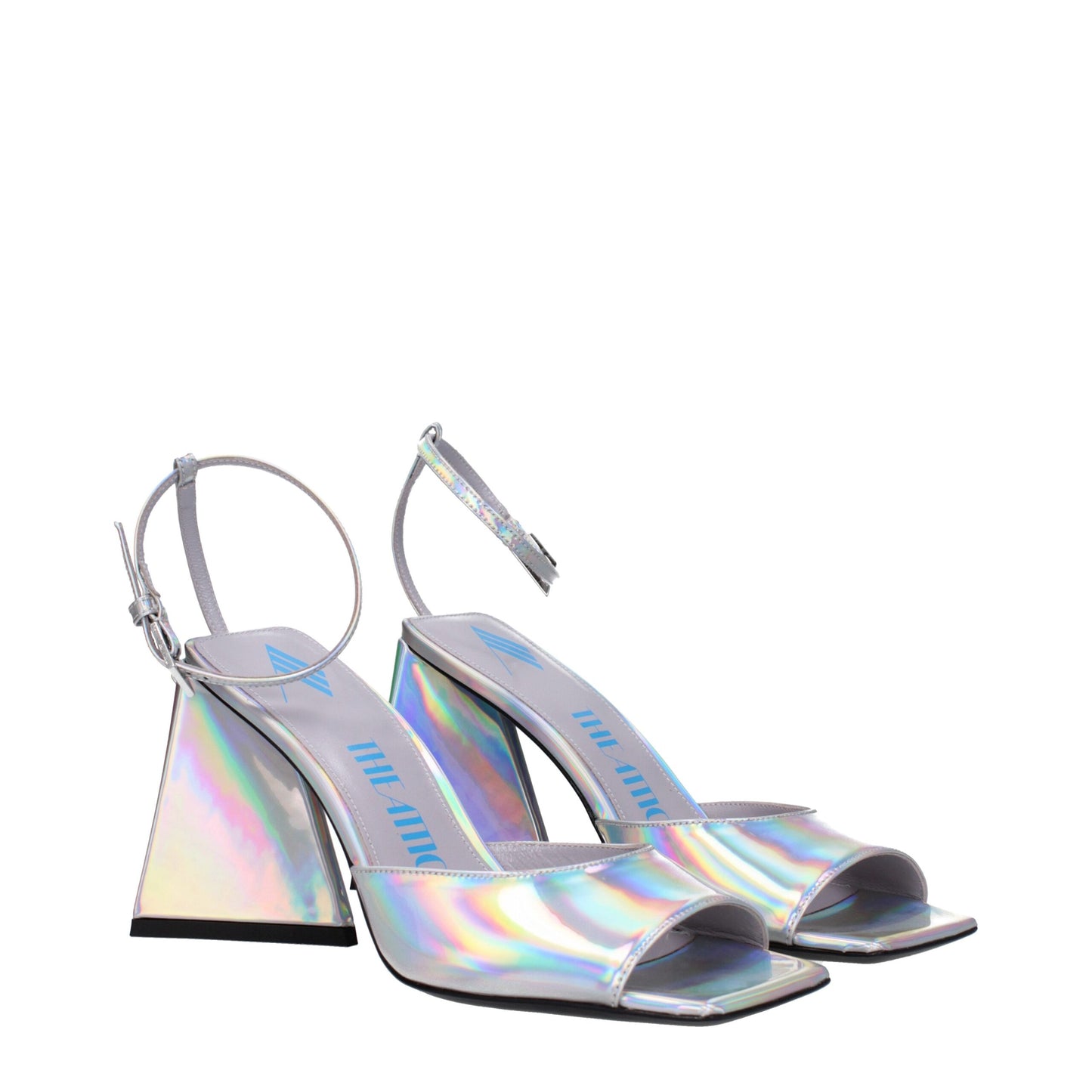 The Attico Gray Leather Platforms