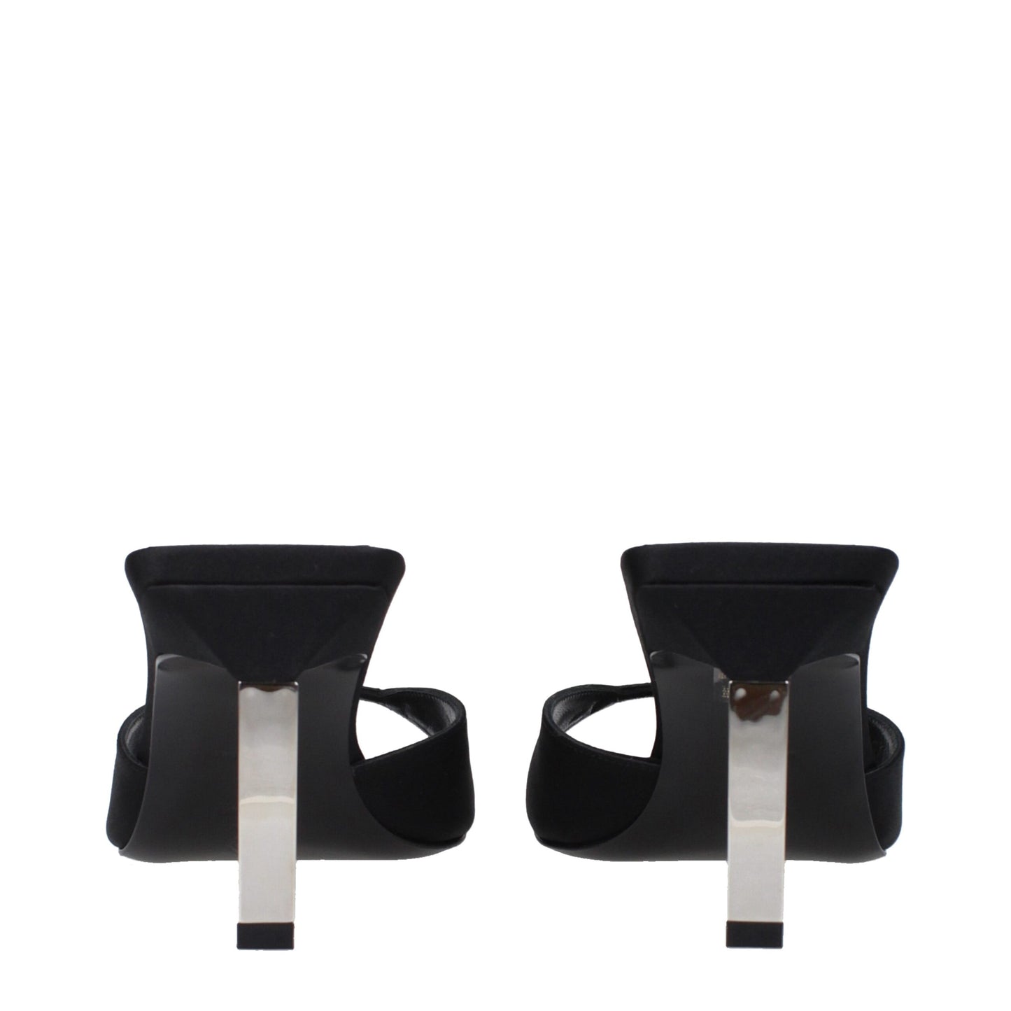The Attico Black Satin Stiletto Heels Sandals