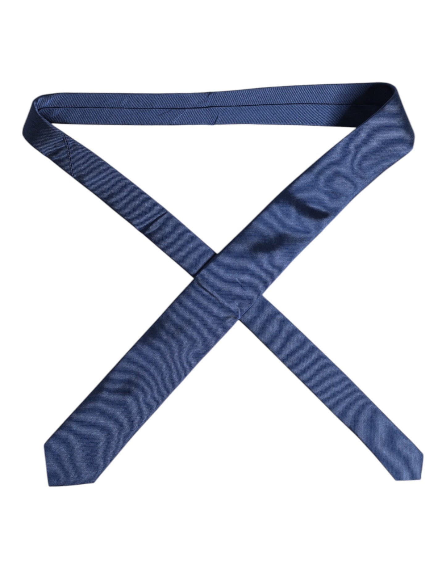 Dolce & Gabbana Men Blue Solid Silk Adjustable Necktie Accessory Tie