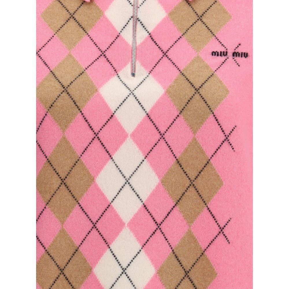 Miu Miu Cashmere zip Polo