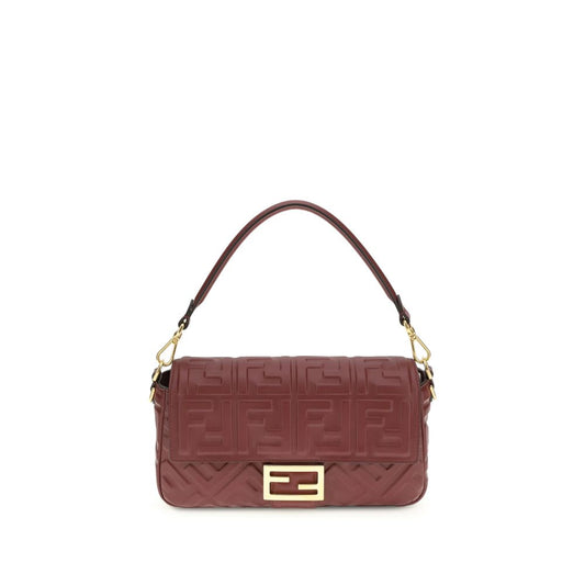 Fendi Bordeaux Calf Leather Bos Taurus Shoulder Bag