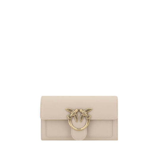 PINKO Beige Calf Leather Bos Taurus Shoulder Bag