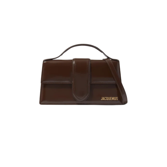 Jacquemus Shiny Brown Leather Handbag