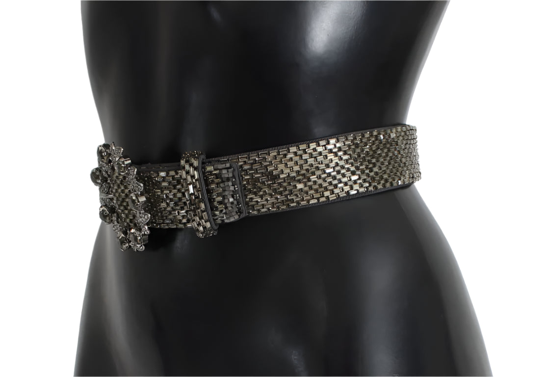 Dolce & Gabbana Crystal Buckle Sequined Waist Belt