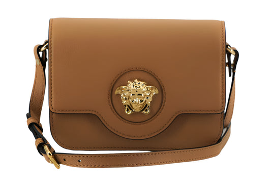 Versace Elegant Calf Leather Shoulder Bag in Brown