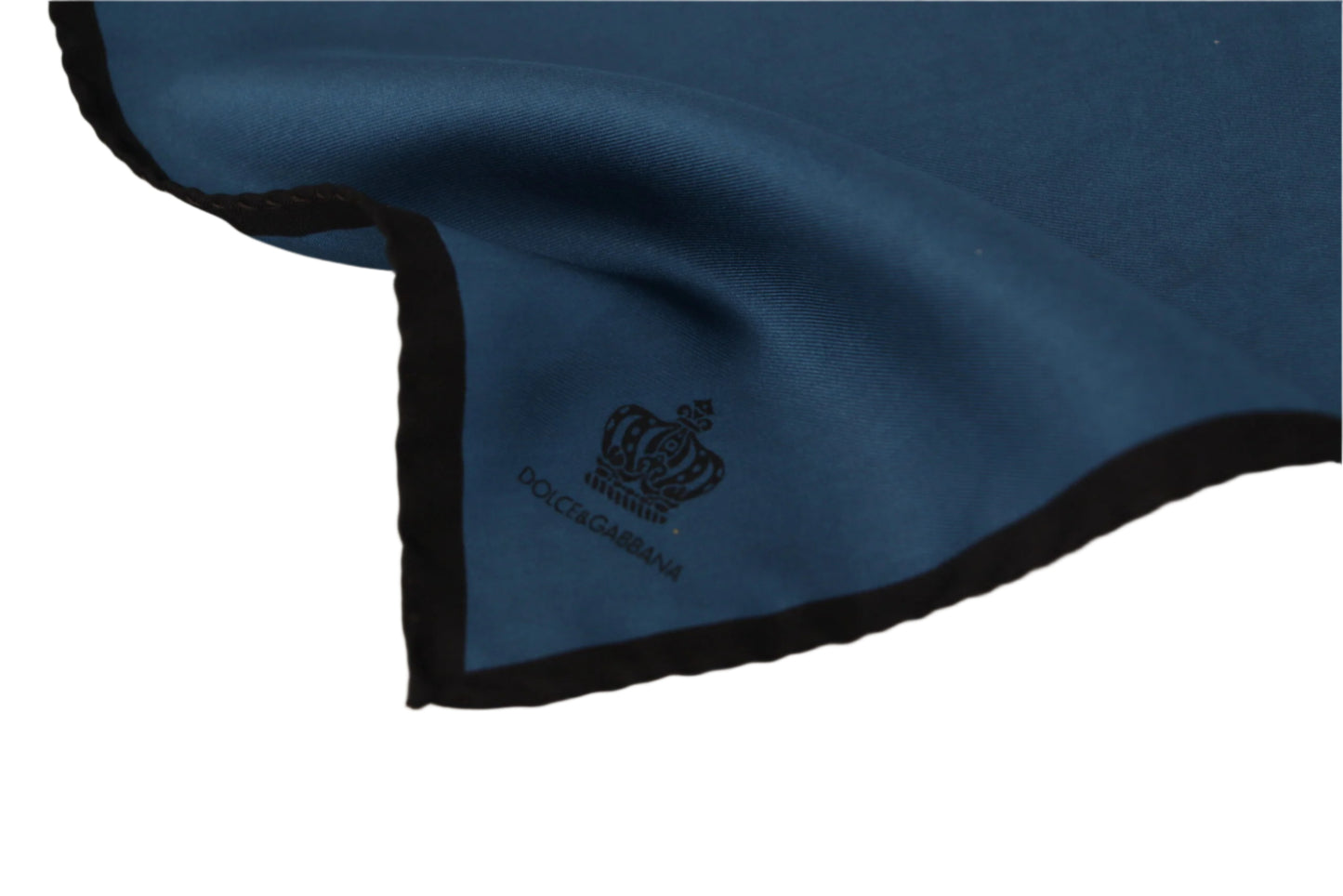 Dolce & Gabbana Black Blue DG Crown Printed Square Handkerchief Scarf
