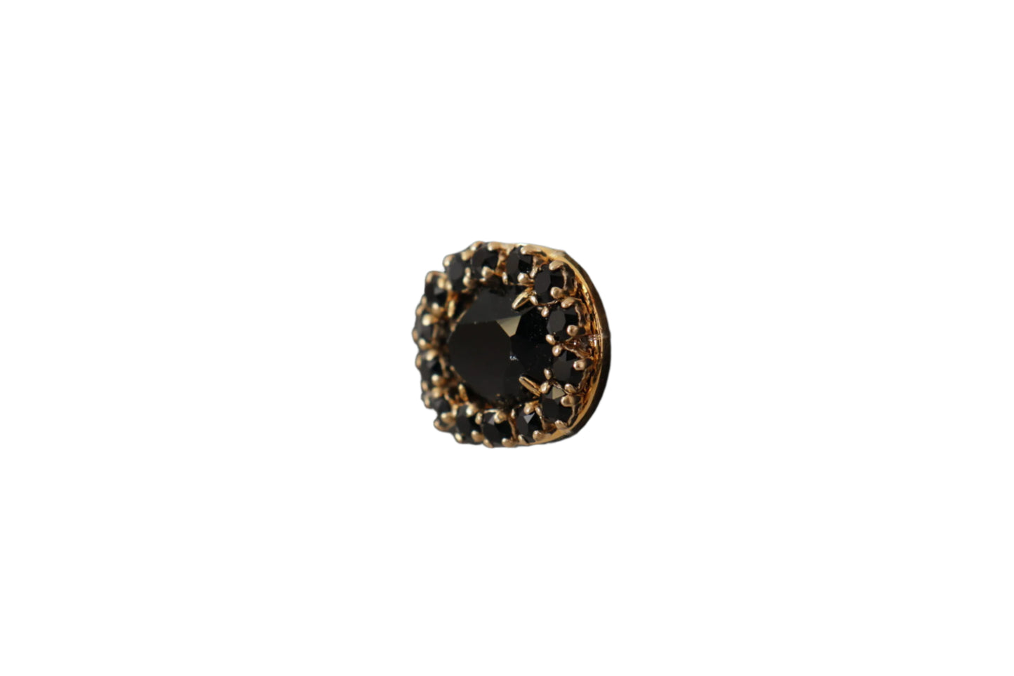 Dolce & Gabbana Black Leather Embellished Crystal Logo Belt