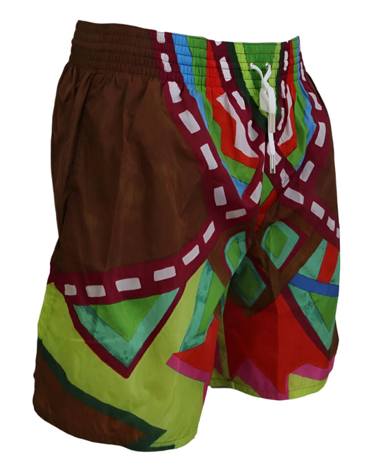 Dsquared² Multicolor Printed Men Beachwear Swimwear Short