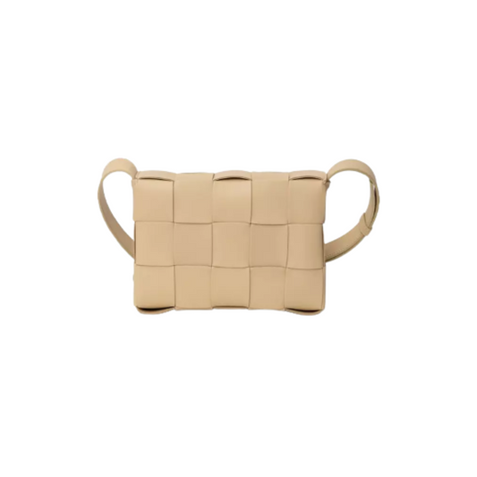 Cassette Crossbody Bag in Intreccio Leather (Medium)