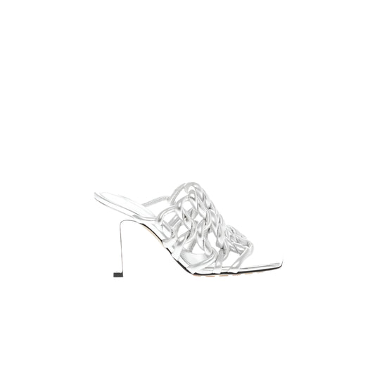 Bottega Veneta Silver Leather Women Sandal