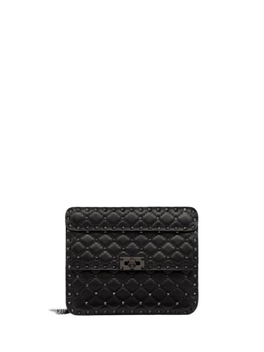 Valentino Garavani Black Nappa Leather Medium Rockstudt Spike Bag