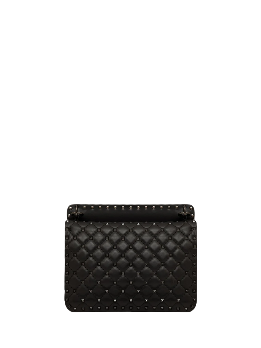 Valentino Garavani Black Nappa Leather Medium Rockstudt Spike Bag