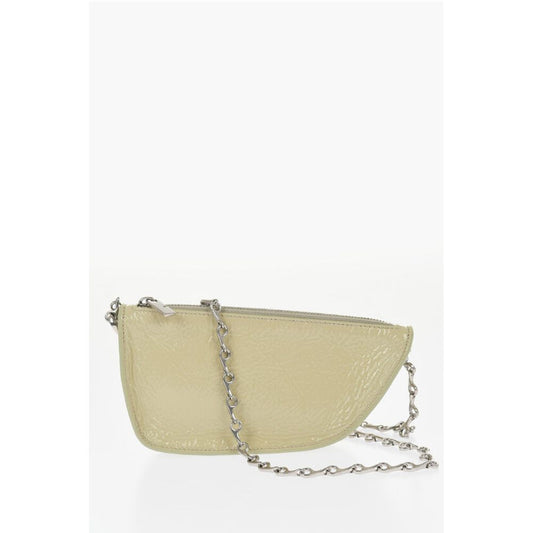 Burberry Patent Leather MICRO SHIELD SLING Bag with Chain Shoulder St