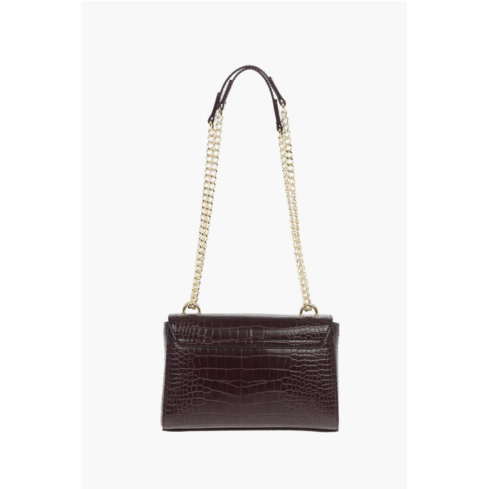 Moschino LOVE Crocodile Printed Faux Leather Crossbody Bag