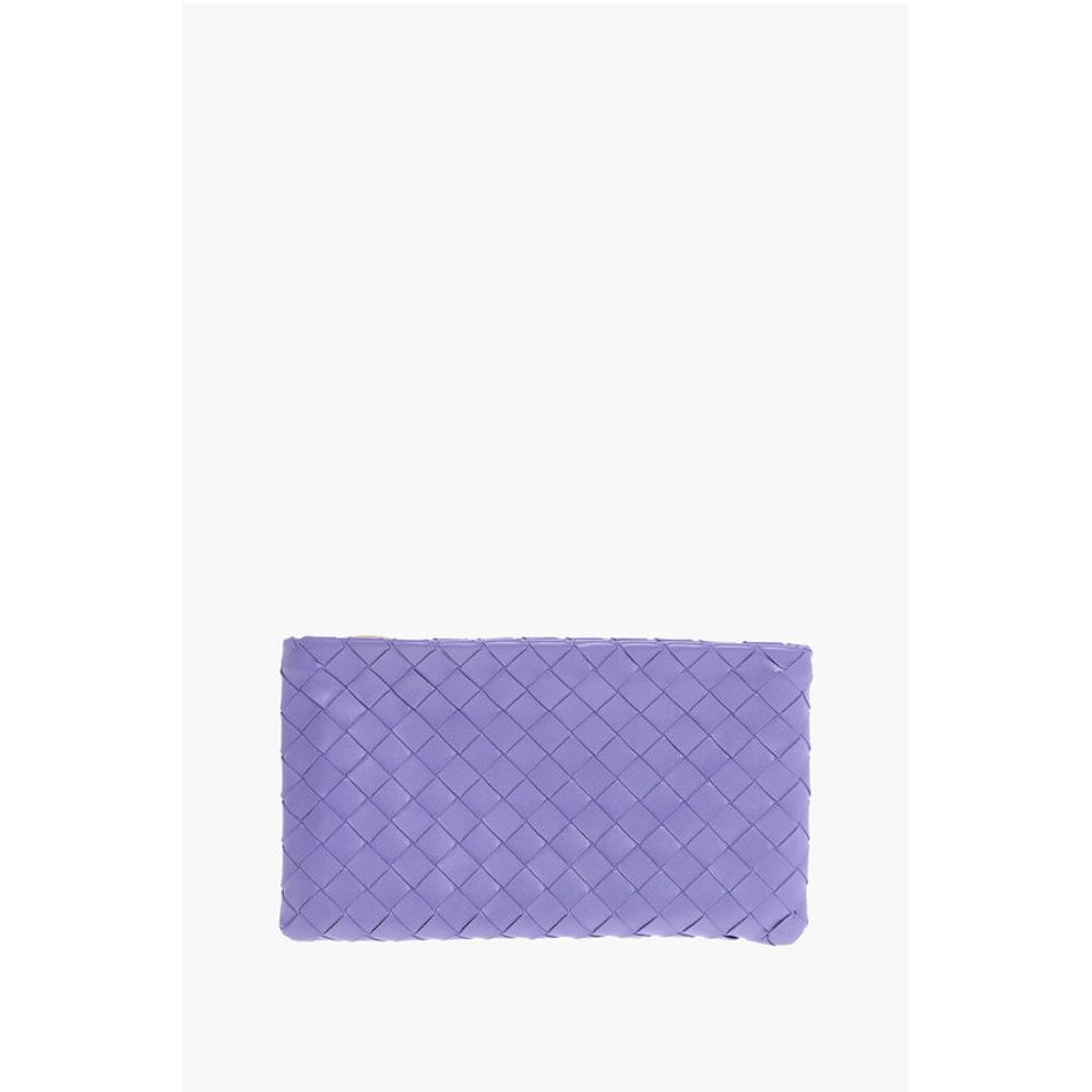 Bottega Veneta Leather INTRECCIO Clutch with Card Compartment