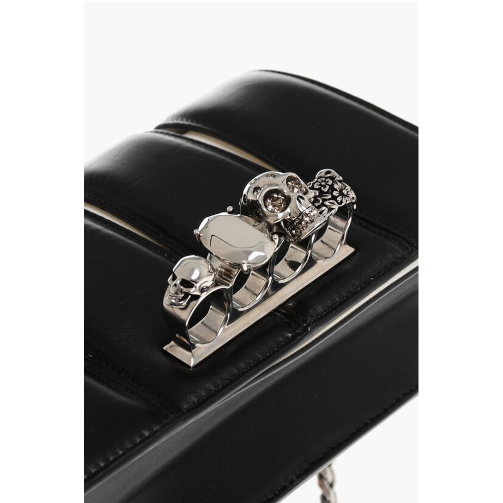 Alexander McQueen Two-Tone Leather SLASH Clutch with Jewel Detail