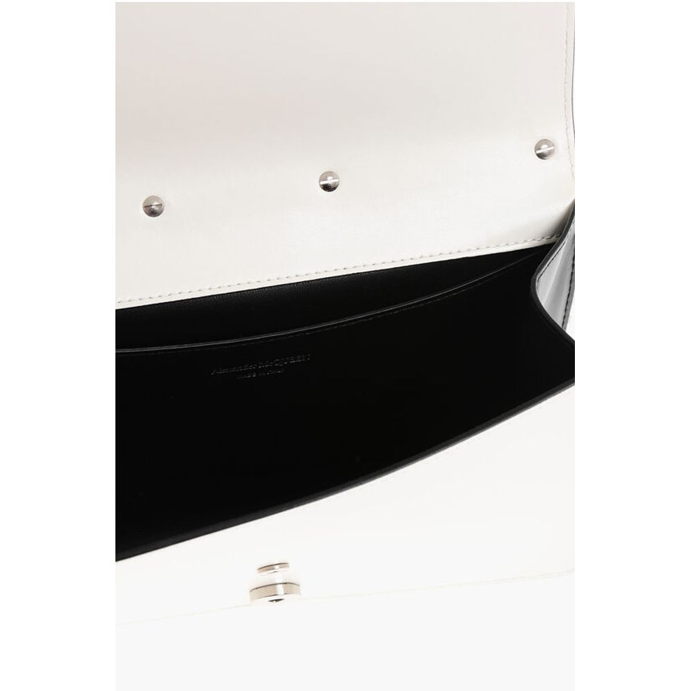 Alexander McQueen Two-Tone Leather SLASH Clutch with Jewel Detail