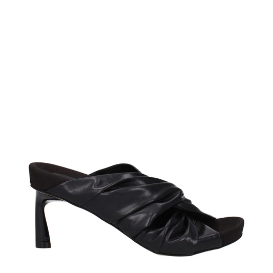 Stella McCartney Black Leather Stiletto Heels Sandals