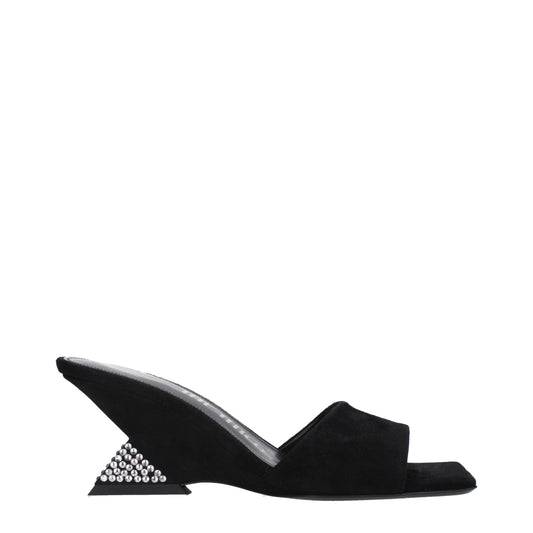 The Attico Black Leather Platforms