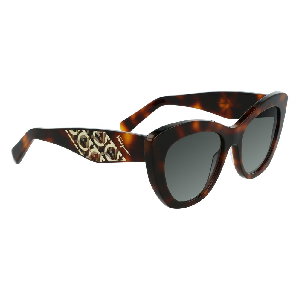 Salvatore Ferragamo Brown Acetate Sunglasses