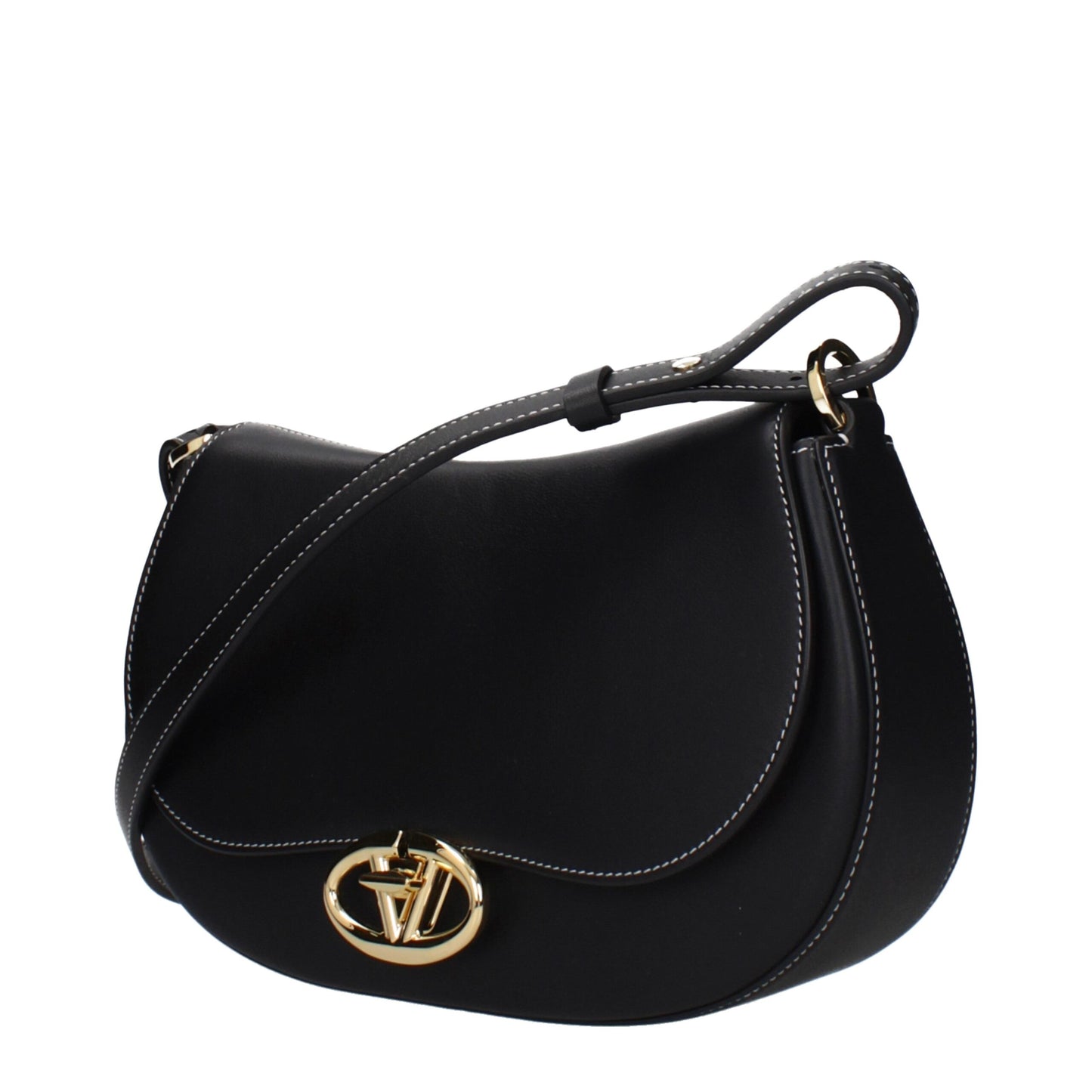 Valentino Garavani Black Leather Shoulder Bag